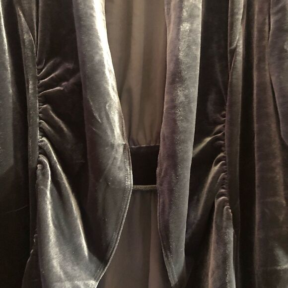 Grace Elements Open Front Ruffle Draped Jacket Gray XL - Picture 2 of 4